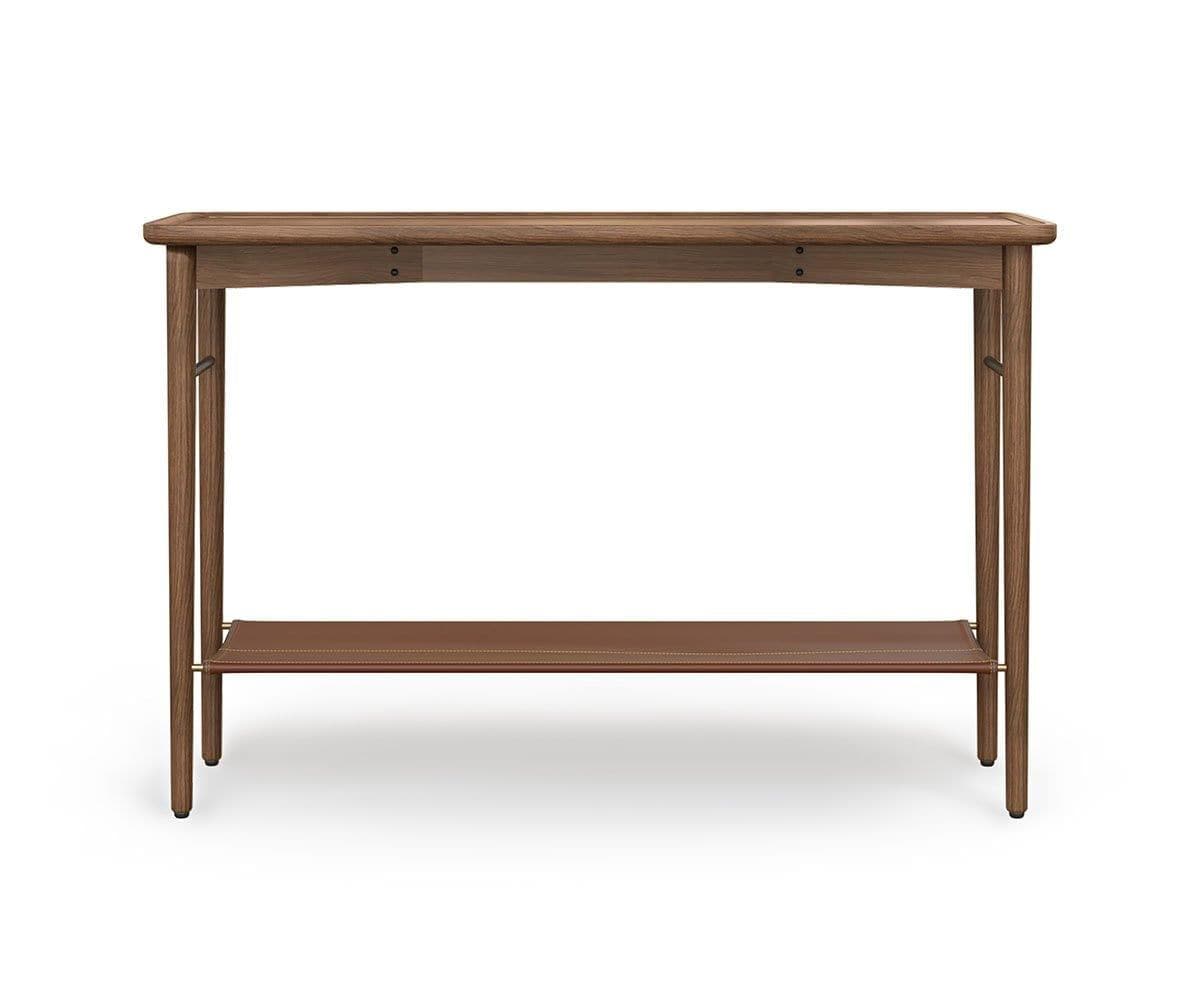 Haron Console Table with Leather Shelf