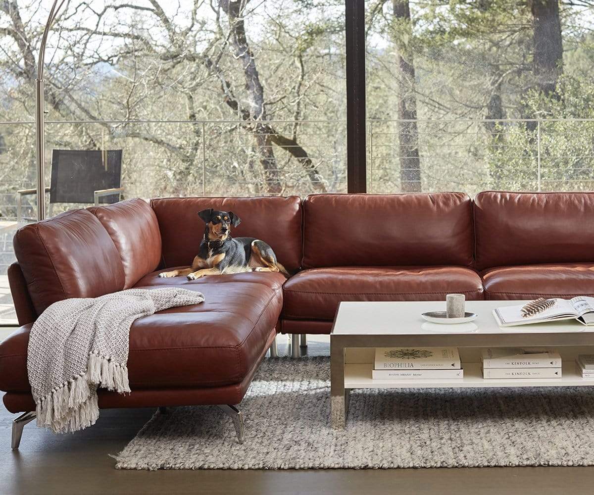 Peruna Leather Left Sectional