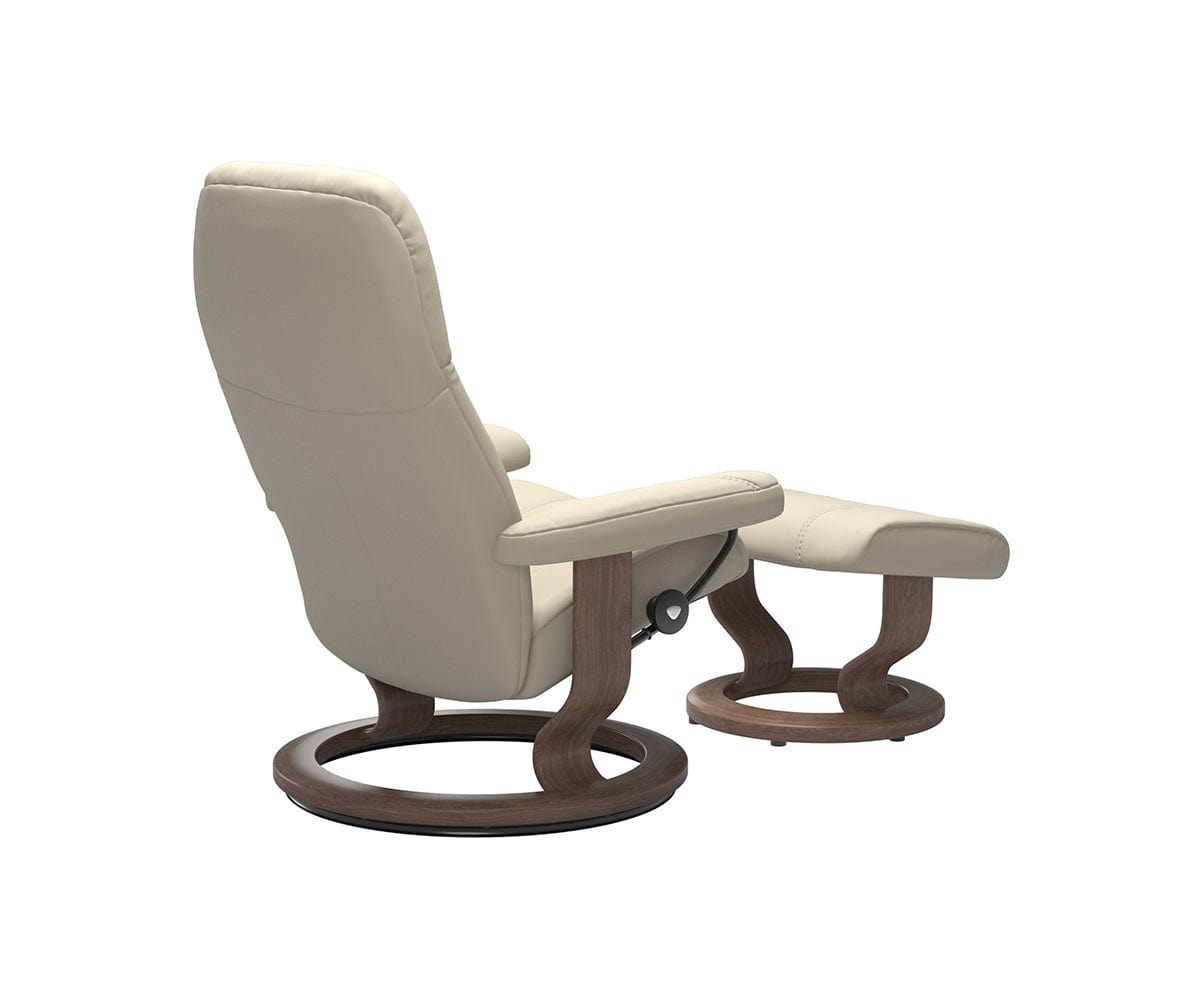 Stressless® Consul Recliner & Ottoman - Cream - Dania Furniture