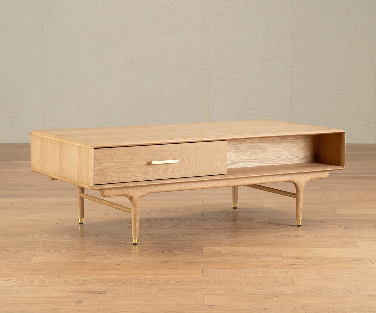 HPL100V650WB(2)【USHIO】1本14,150円(税込￥15,565)セラミックベースハロゲン2個セット Hendrick Storage Coffee Table - White Oak - Dania Furniture