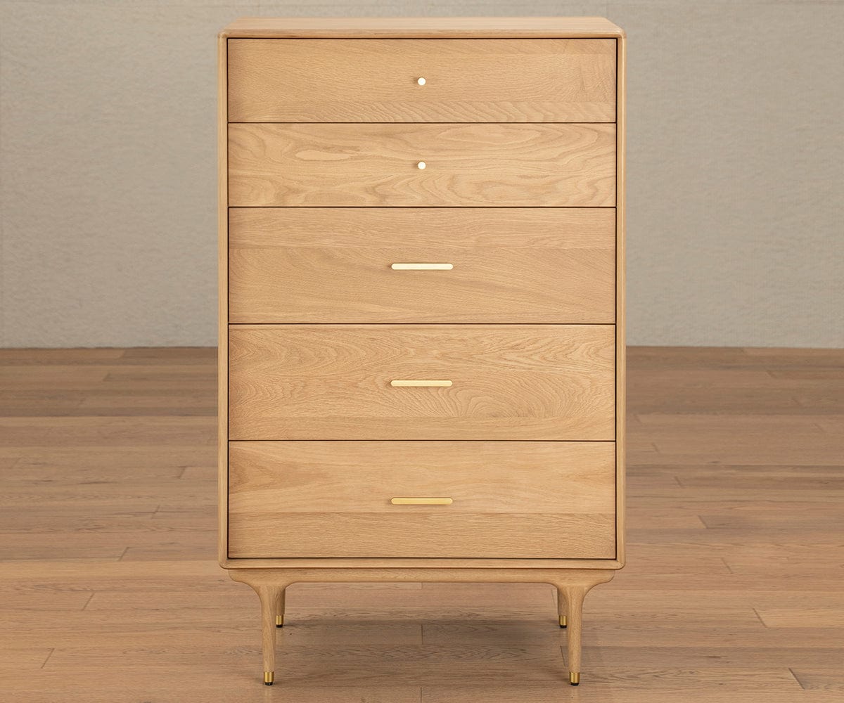Hendrick High Chest - White Oak - Dania Furniture