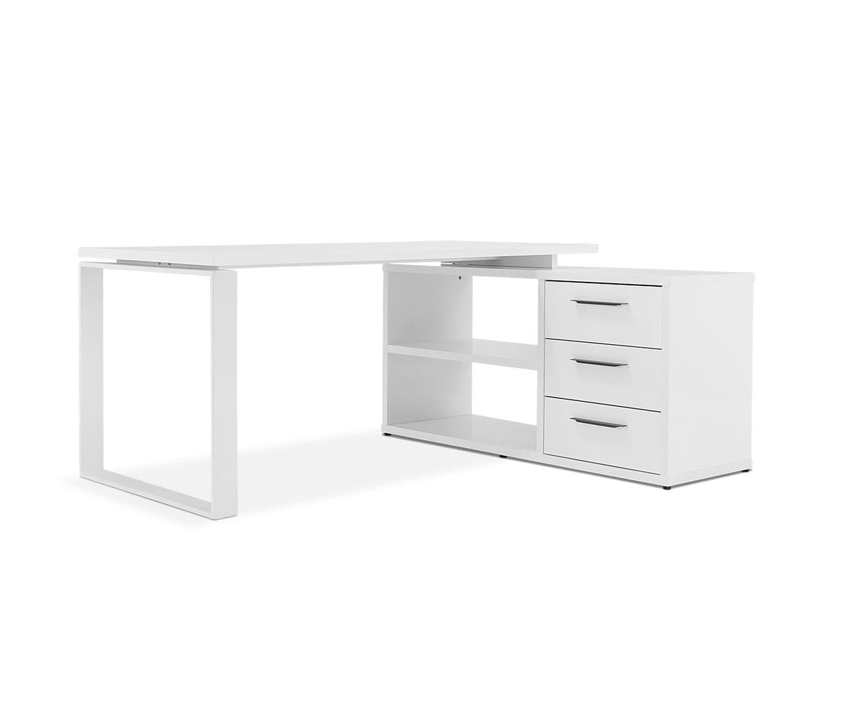 Gammel Desk With Reversible Return - White