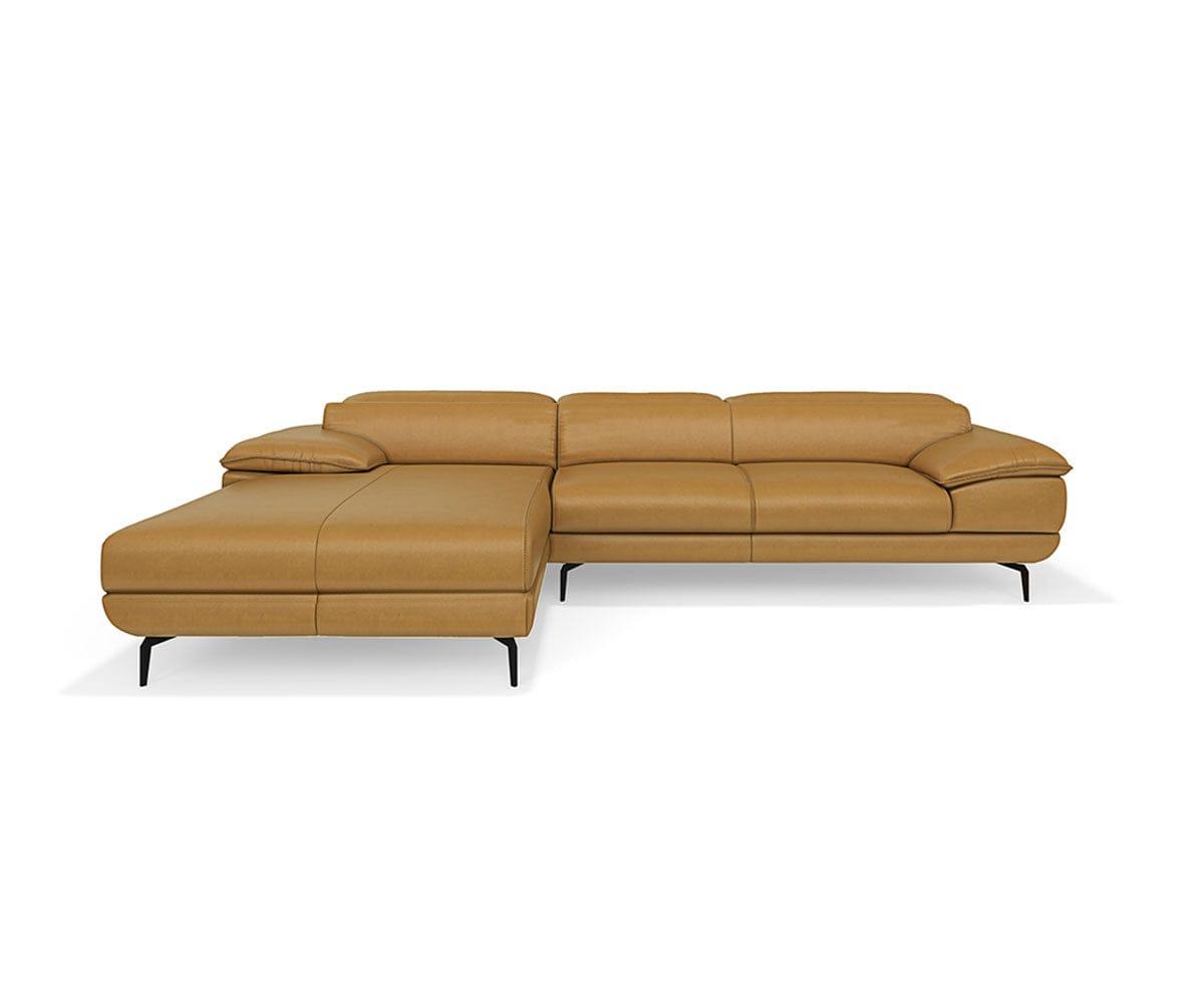 Acer Leather Left Chaise Sectional