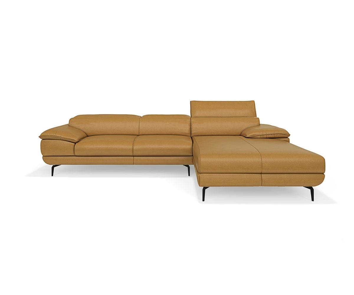 Acer Leather Right Chaise Sectional