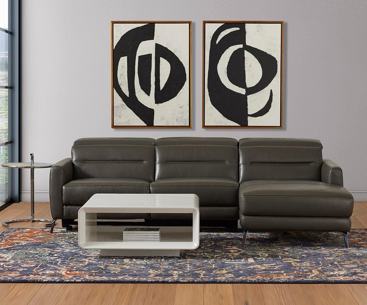 Vetali Leather Power Reclining Right Sectional Dania Furniture