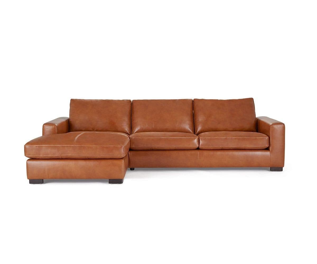 Braxten Leather Left Chaise Sectional