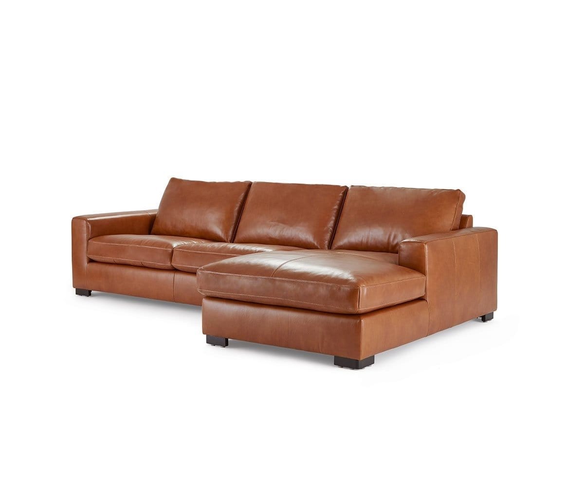 Braxten Leather Right Chaise Sectional