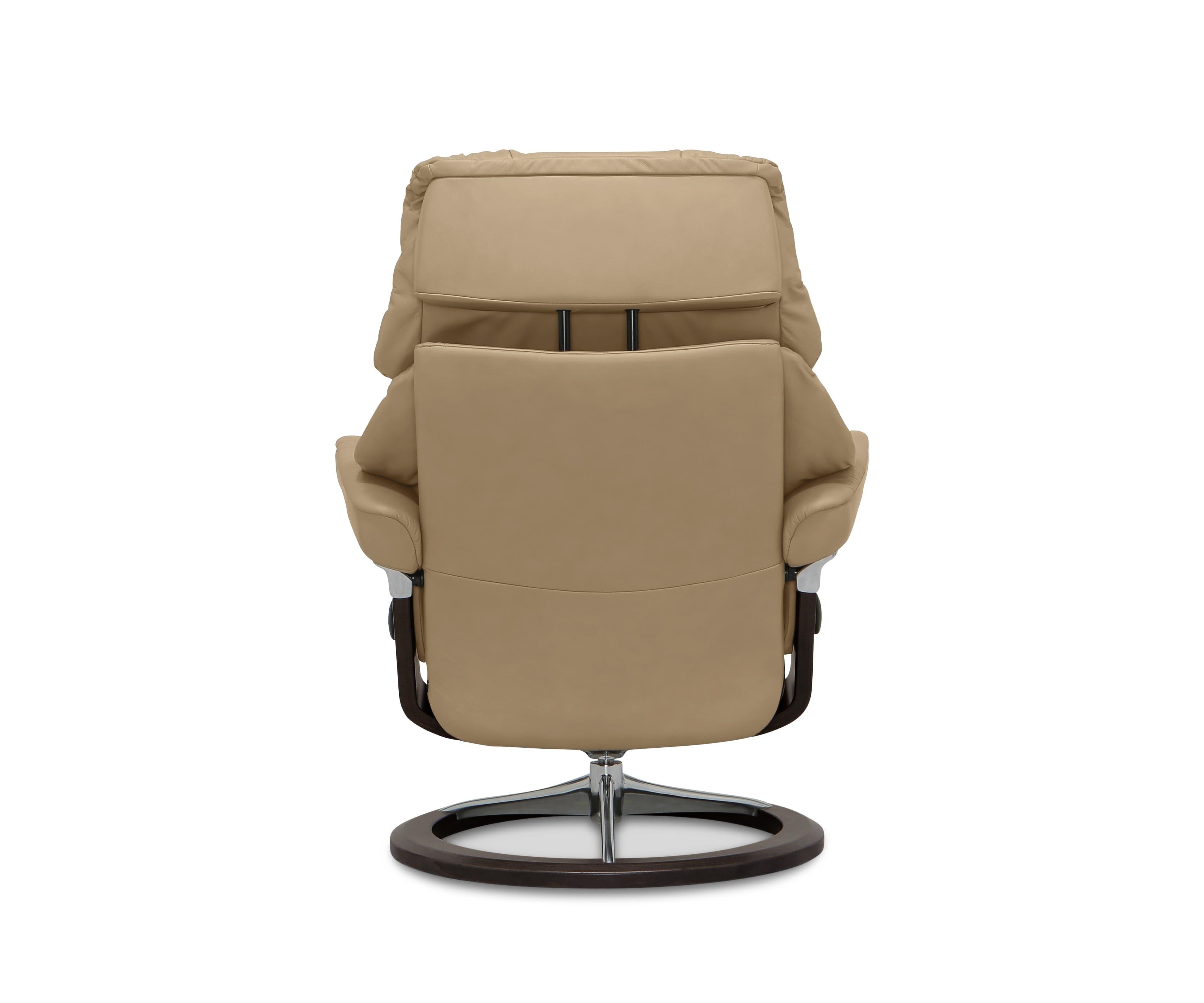 Stressless® Reno Recliner & Ottoman with Signature Base - Sand